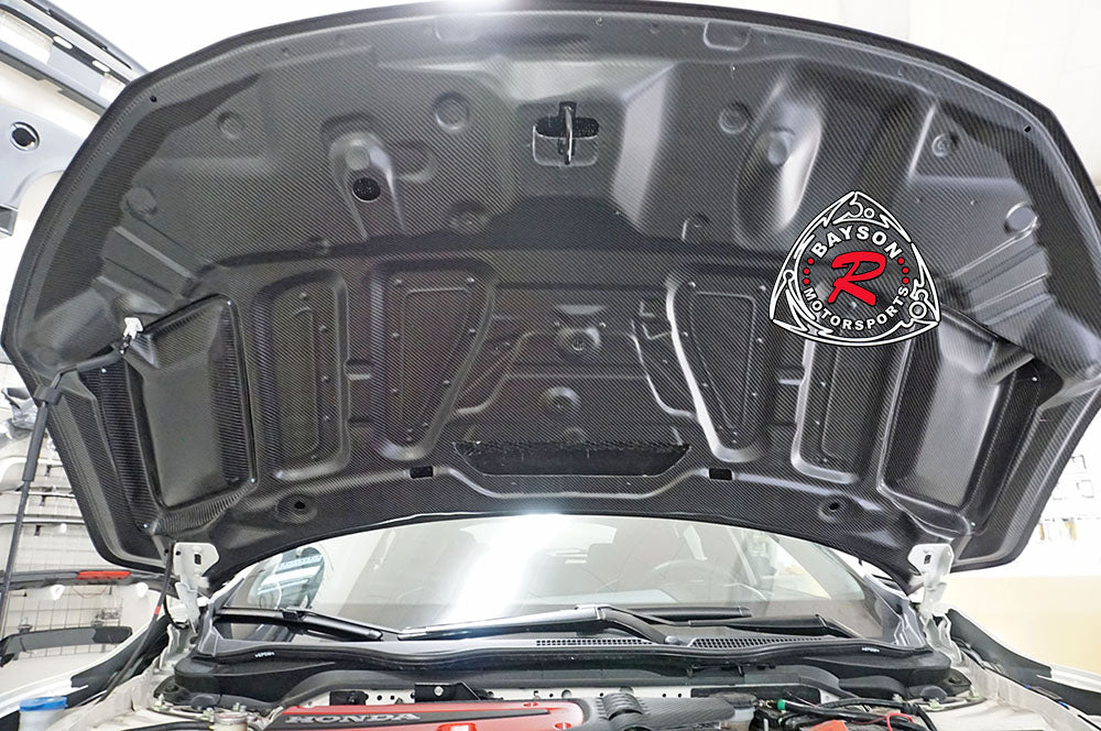 MU Style (Double Sided Carbon Fiber) Hood For 2017-2021 Honda Civic Type R (FK8)