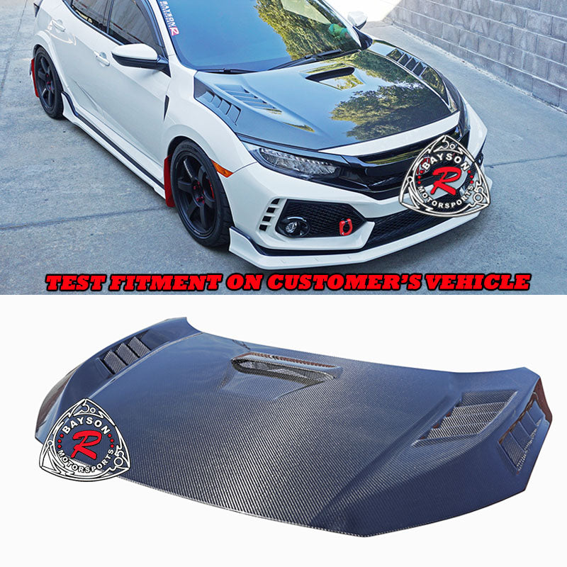 MU Style (Carbon Fiber) Hood For 2017-2021 Honda Civic Type R (FK8)