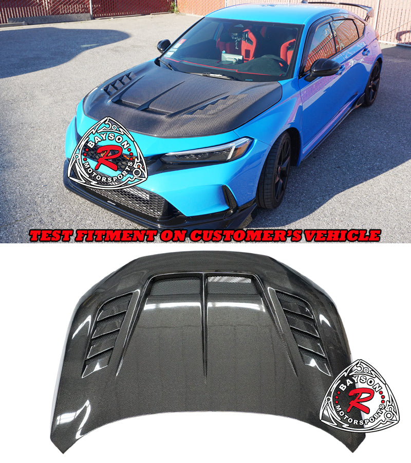 VR Style (Double Sided Carbon Fiber) Hood For 2023-2026 Honda Civic Type R (FL5)